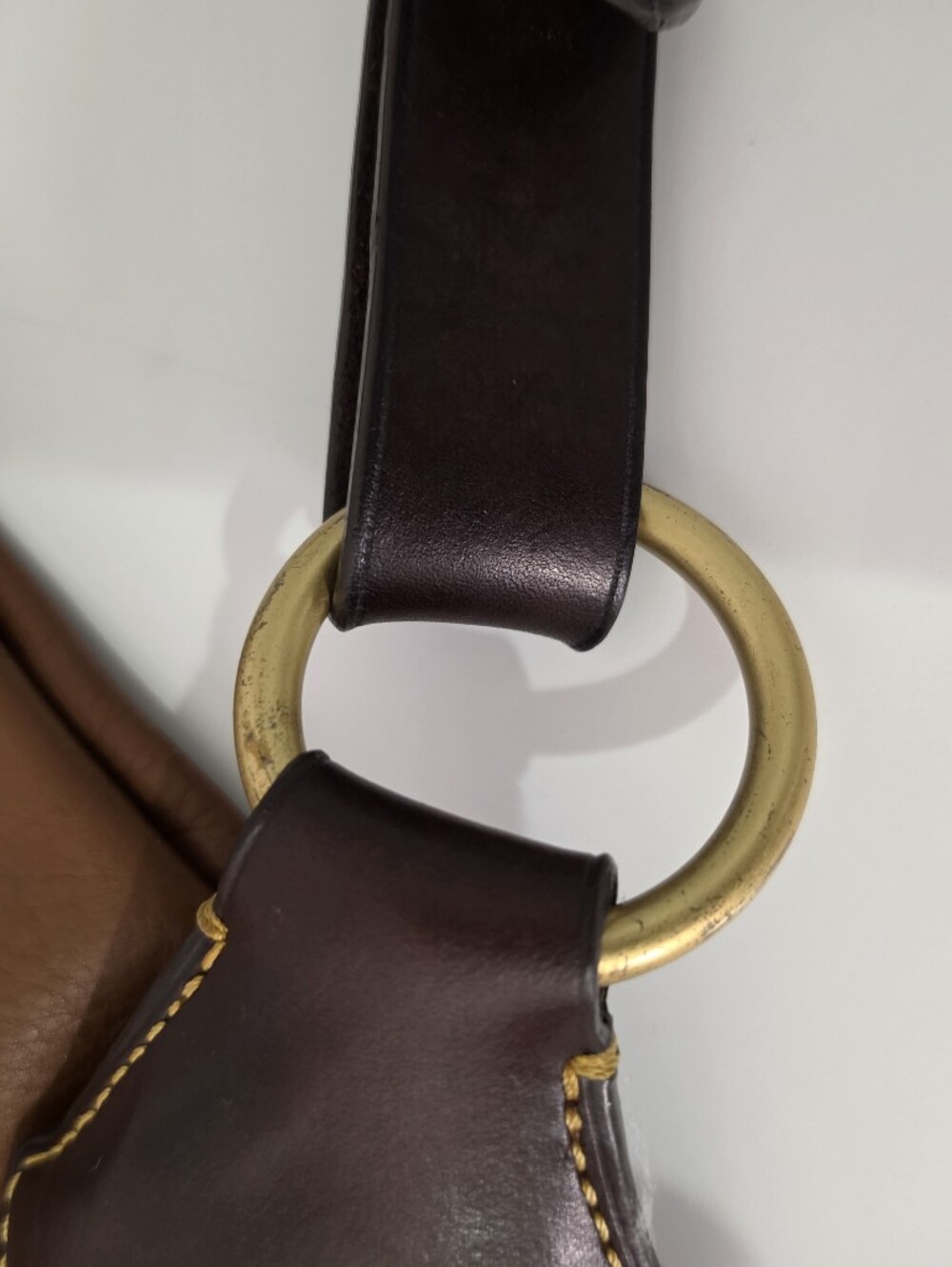 Dooney & Bourke Brown Leather Hobo Shoulder Bag Large Red Lining - Picture 5 of 16